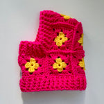 Crochet Dog Balaclava Hat - Hot Pink