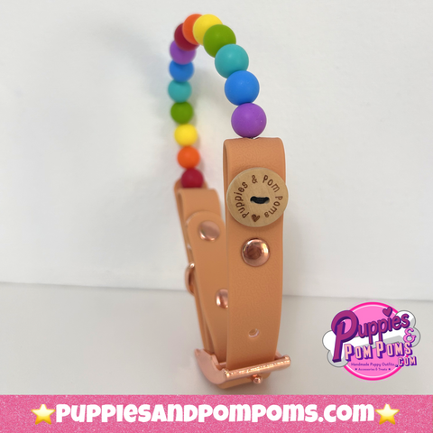 Rainbow Bead Dog Collar - 12mm Beads