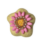 Spring Pink Flower - Personalised Pom Pom Dog Collar