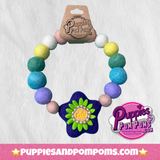 Spring Purple Flower - Personalised Pom Pom Dog Collar