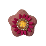 Spring Fuchsia Flower - Personalised Pom Pom Dog Collar