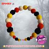 Halloween Boo Pom Pom Dog Collar  - Yellow