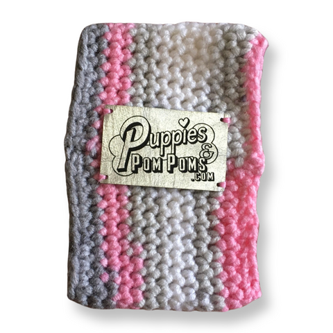 Rainbow Chic Pink/Grey Crochet Doggy Snood