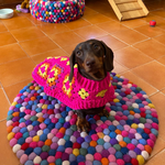 Crochet Dog Coat - Hot Pink