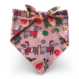 Christmas Dachshunds Bandana - Tie on