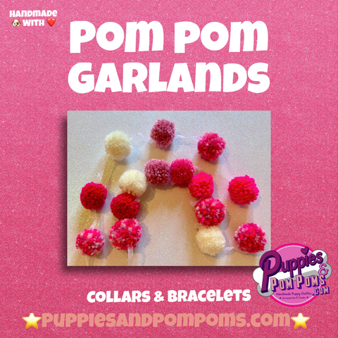 Pom Pom Garland - Pink Traditional Wool