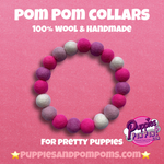 Hot Pink Mix - Personalised Pom Pom Dog Collar