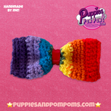 Rainbow Luxe Crochet Bow Tie