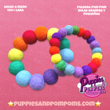 Pom Pom Bracelet - Rainbow - Small Balls