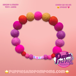 Pink - Personalised Pom Pom Dog Collar
