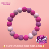 Hot Pink Mix - Personalised Pom Pom Dog Collar