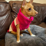 Handmade Pink Candy Stripe Crochet Jumper