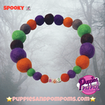 Halloween Pom Pom Dog Collar - Creepy Colours
