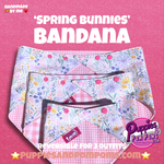 Spring Bunnies Pink Vichy Dog Bandana