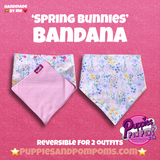 Spring Bunnies Pink Vichy Dog Bandana