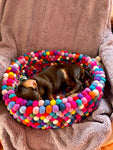 Pompom Dog Bed - Felt Ball Basket