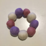Pom Pom Bracelet - Pink, Lavender & White