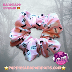 Cute Pink Ghosts Halloween Scrunchie