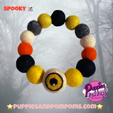 Halloween Pom Pom Dog Collar  - Yellow