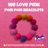 Pom Pom Bracelet - Pink
