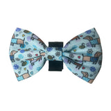Dog Bow Tie - Bee Happy Dachshunds Blue