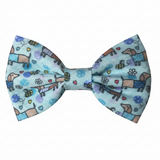 Dog Bow Tie - Bee Happy Dachshunds Blue