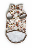 Premium Organic Handmade Teckel Sweater “Bee Happy Dachshunds” - Beige (Brown Cuffs)