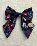 Handmade Christmas Sailer Bow - Merry Christmas Wishes