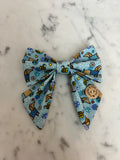 “Bee Happy Dachshunds” Blue Handmade Sailer Bow