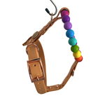 Handmade Rainbow Bead & Biothane Dog Harness - Vegan Leather / Waterproof Biothane