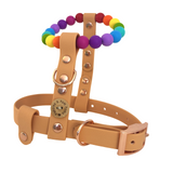 Handmade Rainbow Bead & Biothane Dog Harness - Vegan Leather / Waterproof Biothane