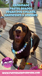 Handmade Pastel Bead & Biothane Dog Harness - Vegan Leather / Waterproof Biothane