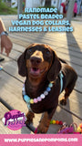 Handmade Pastel Bead & Biothane Dog Harness - Vegan Leather / Waterproof Biothane