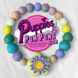 Spring Lilac Flower - Personalised Pom Pom Dog Collar