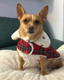 Handmade Christmas Tartan & Sherpa  Dachshund Coat