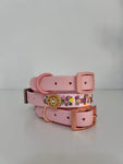 Bee Happy Dachshunds - Handmade Biothane Dog Collar - Baby Pink