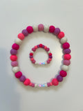 Collar para perro con pompón personalizado, color rosa bebé