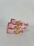Bee Happy Dachshunds - Handmade Biothane Dog Collar - Baby Pink