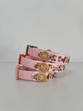 Bee Happy Dachshunds - Handmade Biothane Dog Collar - Baby Pink