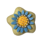 Spring Blue Flower - Personalised Pom Pom Dog Collar