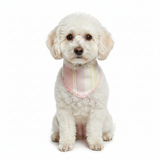 Pastel Linen Stripes Pom Pom Bandana - Snap on
