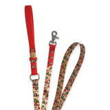 Christmas Dachshunds - Handmade Vegan Leather Dog Leash - Red