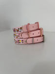Bee Happy Dachshunds - Handmade Biothane Dog Collar - Baby Pink