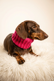 Handmade Crochet Dog Snood – Pink & Gold Sparkle