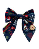 Handmade Christmas Sailer Bow - Merry Christmas Wishes