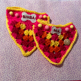 Pañuelo de ganchillo para perro - Rosa fucsia