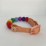 Rainbow Pom Pom Collar - Adjustable