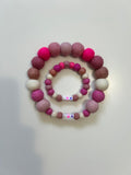 Collar para perro con pompón personalizado, color rosa bebé