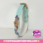 Bee Happy Dachshunds - Handmade Biothane Dog Collar - Baby Blue