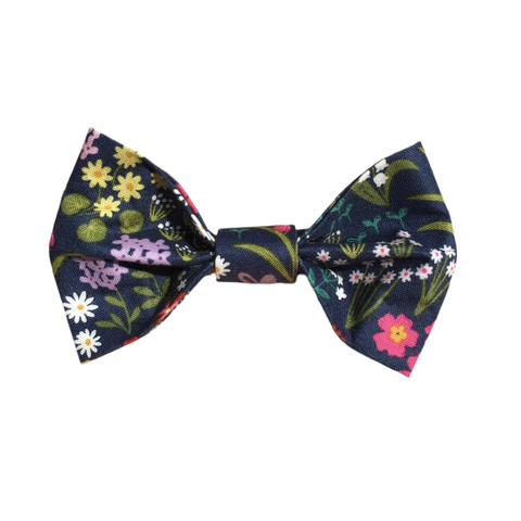 Dog Bow Tie Spring Forest Navy